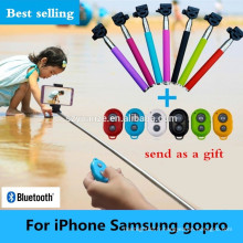 2015 hot new selfie stick with bluetooth shutter button, selfie stick monopod, caméra selfie stick,